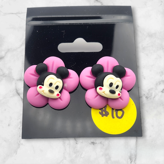 Pink Mouse Flower Earrings